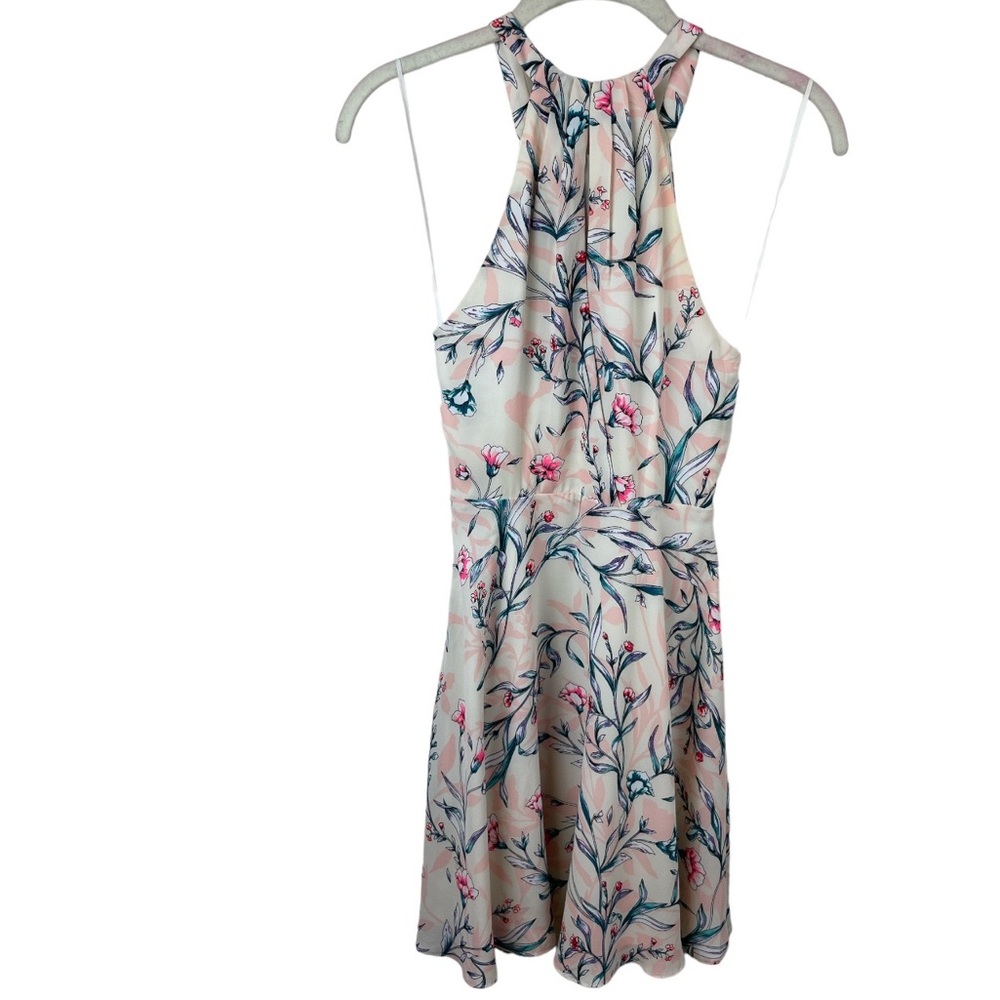 Express Halter Pink Floral Cocktail Dress Size 4 - Picture 5 of 8